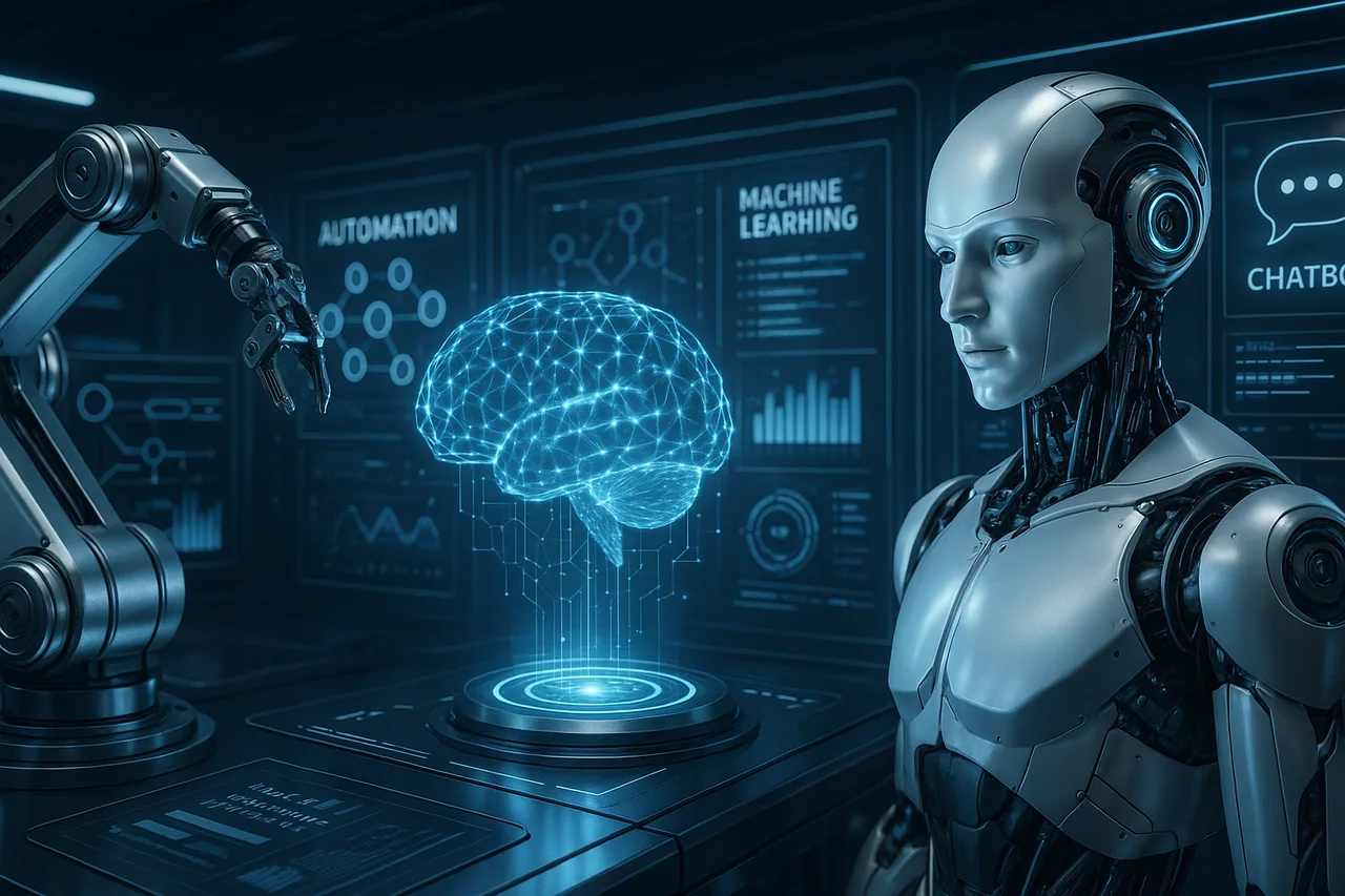 AI and automation solutions combining machine learning and chatbot interfaces